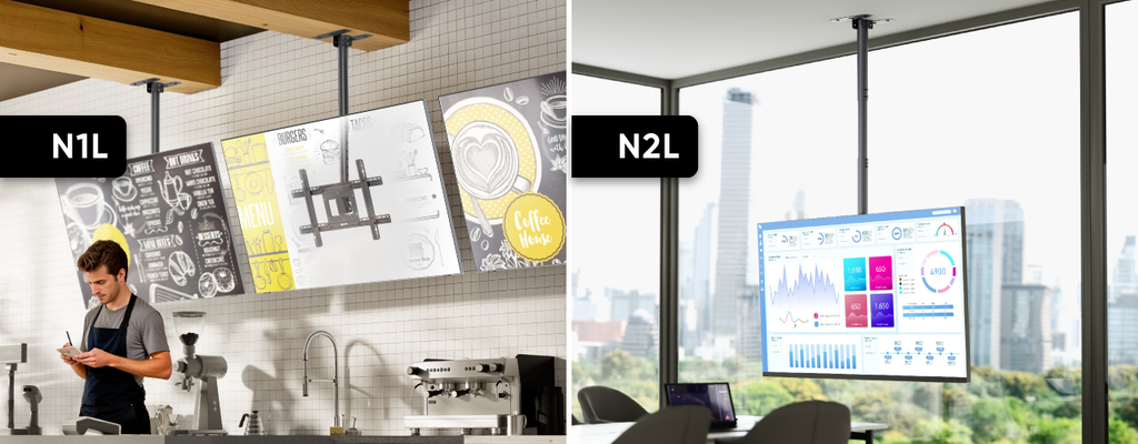 Uchwyty sufitowe ONKRON do domu i biznesu: N1L i N2L