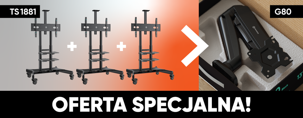 Oferta specjalna: kup 3 stojaki TS1881-B i otrzymaj uchwyt G80-B w prezencie!